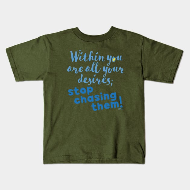 Within You-blue Kids T-Shirt by NN Tease